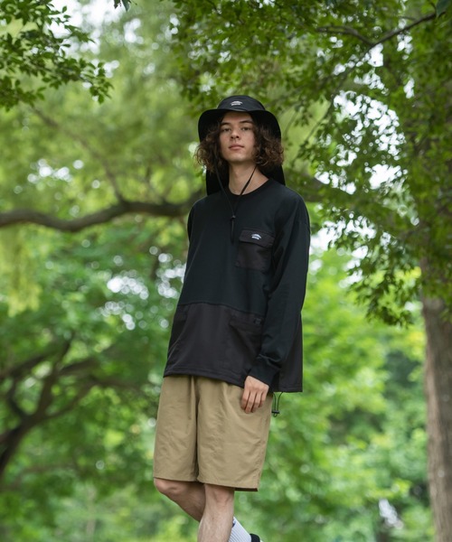 OUTDOOR PRODUCTS APPAREL（アウトドアプロダクツアパレル）の「USAコットン切り替えロンT 　裾ドローコード　ビッグシルエット（Tシャツ/カットソー・メンズ・ブラック/ブラウン/オリーブ・MEDIUM/LARGE/X-LARGE）」の9枚目の写真