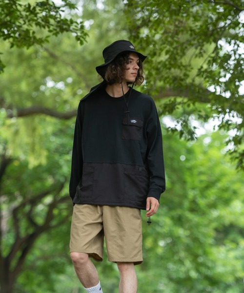 OUTDOOR PRODUCTS APPAREL（アウトドアプロダクツアパレル）の「USAコットン切り替えロンT 　裾ドローコード　ビッグシルエット（Tシャツ/カットソー・メンズ・ブラック/ブラウン/オリーブ・MEDIUM/LARGE/X-LARGE）」の10枚目の写真