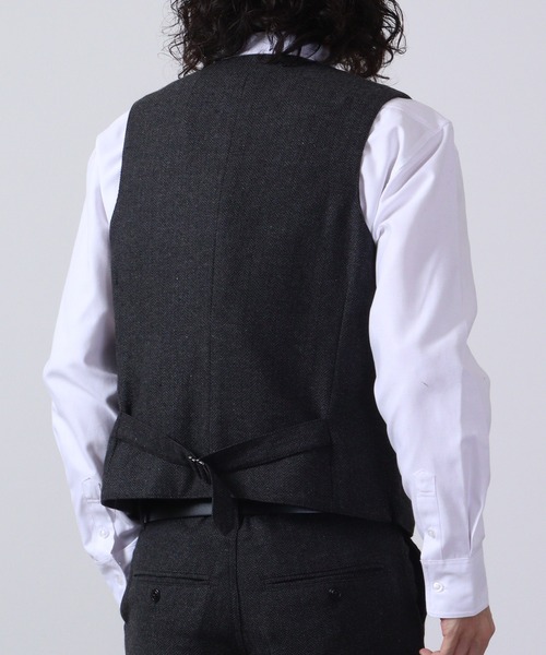 FUNALIVE(ファンアライブ)の「ツイード ジレベスト 無地/ヘリンボーン セットアップ対応(スーツベスト・メンズ・チャコールグレー/ライトグレー/グレー/ダークグレー・M/L/XL)」の17枚目の写真