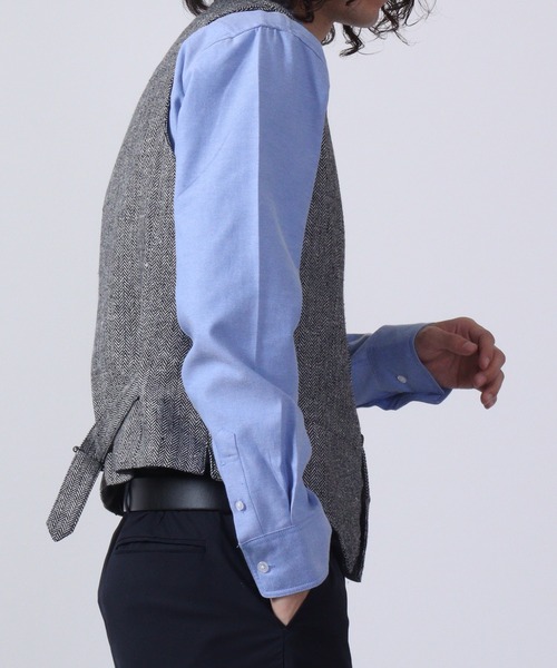 FUNALIVE(ファンアライブ)の「ツイード ジレベスト 無地/ヘリンボーン セットアップ対応(スーツベスト・メンズ・チャコールグレー/ライトグレー/グレー/ダークグレー・M/L/XL)」の20枚目の写真