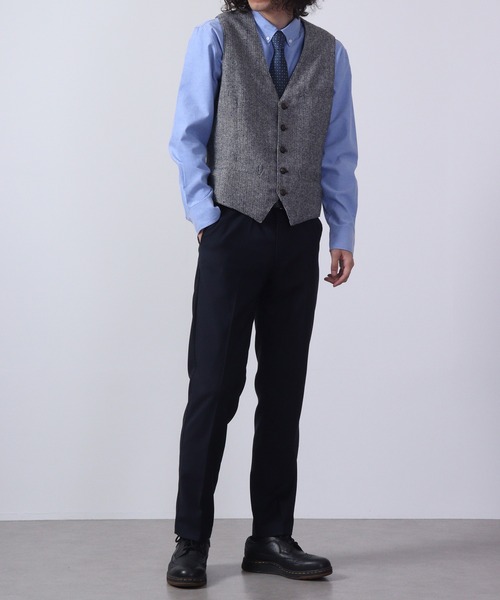 FUNALIVE(ファンアライブ)の「ツイード ジレベスト 無地/ヘリンボーン セットアップ対応(スーツベスト・メンズ・チャコールグレー/ライトグレー/グレー/ダークグレー・M/L/XL)」の6枚目の写真