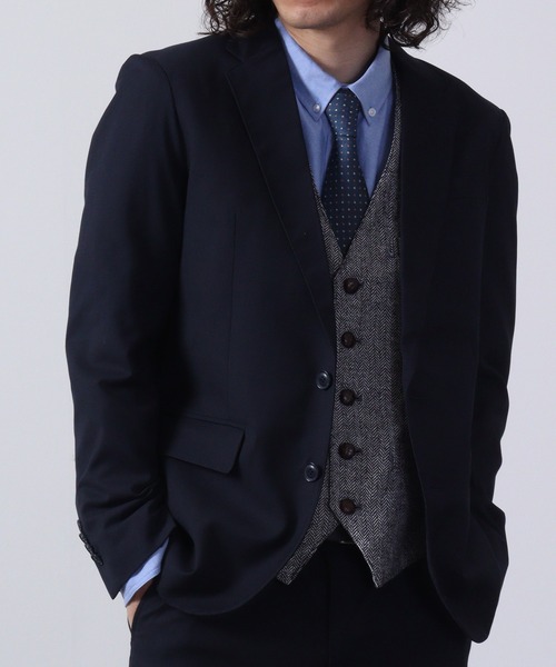 FUNALIVE(ファンアライブ)の「ツイード ジレベスト 無地/ヘリンボーン セットアップ対応(スーツベスト・メンズ・チャコールグレー/ライトグレー/グレー/ダークグレー・M/L/XL)」の7枚目の写真
