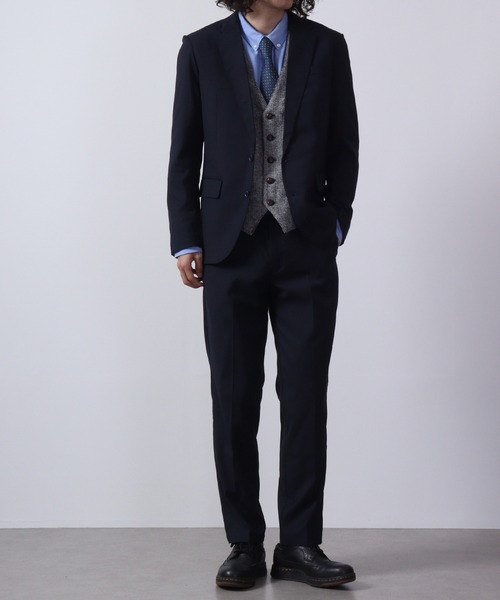 FUNALIVE(ファンアライブ)の「ツイード ジレベスト 無地/ヘリンボーン セットアップ対応(スーツベスト・メンズ・チャコールグレー/ライトグレー/グレー/ダークグレー・M/L/XL)」の9枚目の写真