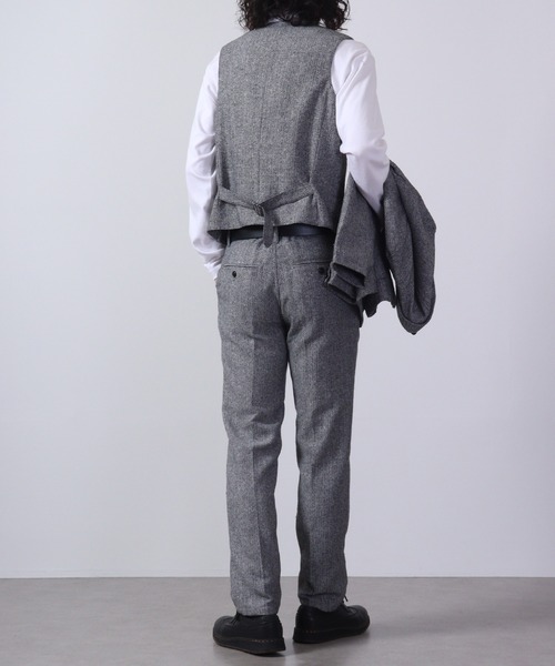 FUNALIVE(ファンアライブ)の「ツイード ジレベスト 無地/ヘリンボーン セットアップ対応(スーツベスト・メンズ・チャコールグレー/ライトグレー/グレー/ダークグレー・M/L/XL)」の13枚目の写真