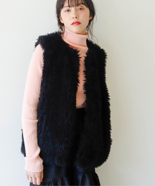 Birthday room(バースデイルーム)の「プードルファーベスト(ベスト・レディース・ブラック/オフホワイト/グレイッシュベージュ・FREE)」の17枚目の写真