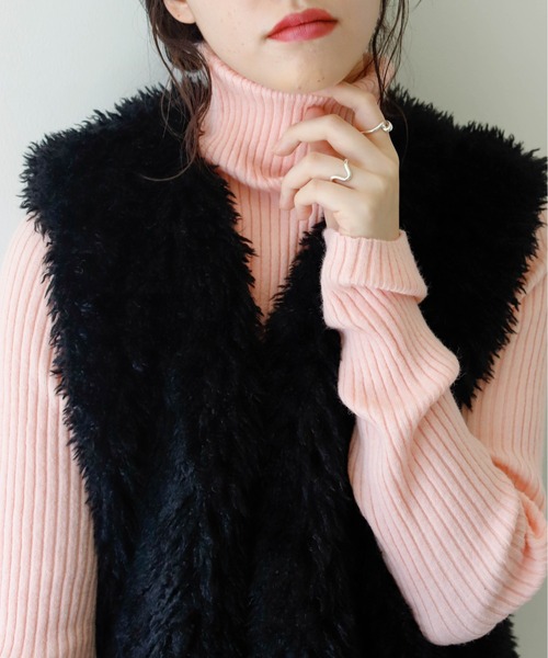 Birthday room(バースデイルーム)の「プードルファーベスト(ベスト・レディース・ブラック/オフホワイト/グレイッシュベージュ・FREE)」の7枚目の写真