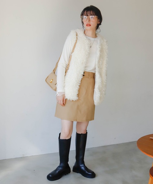 Birthday room(バースデイルーム)の「プードルファーベスト(ベスト・レディース・ブラック/オフホワイト/グレイッシュベージュ・FREE)」の20枚目の写真