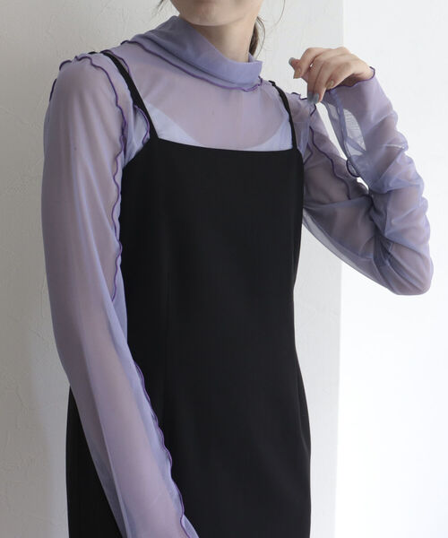 fredy emue（フレディエミュ）の「シアータートルネックカットソー（Tシャツ/カットソー・レディース・ブラック/ラベンダー/ベージュ系その他/グレイッシュベージュ・38）」の4枚目の写真