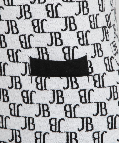Julia Boutique（ジュリアブティック）の「JB柄モノグラム柄ノースリーブタイトニットワンピース/22525（ワンピース・レディース・ホワイト/グレー・ONE）」の14枚目の写真