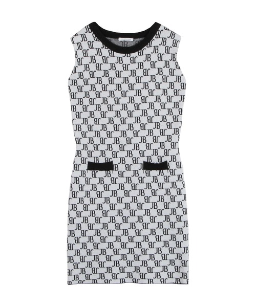 Julia Boutique（ジュリアブティック）の「JB柄モノグラム柄ノースリーブタイトニットワンピース/22525（ワンピース・レディース・ホワイト/グレー・ONE）」の15枚目の写真