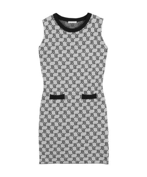Julia Boutique（ジュリアブティック）の「JB柄モノグラム柄ノースリーブタイトニットワンピース/22525（ワンピース・レディース・ホワイト/グレー・ONE）」の16枚目の写真