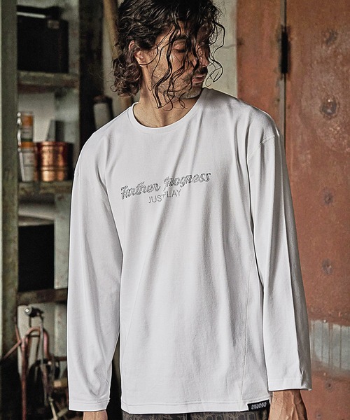 RATTLE TRAP(ラトルトラップ)の「【JUST PLAY】ラインストーントロングTシャツ(Tシャツ/カットソー・メンズ・ホワイト/ブラック・LL/M/L)」の6枚目の写真