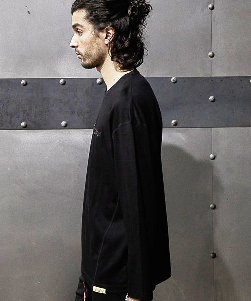 RATTLE TRAP(ラトルトラップ)の「【JUST PLAY】ラインストーントロングTシャツ(Tシャツ/カットソー・メンズ・ホワイト/ブラック・LL/M/L)」の7枚目の写真