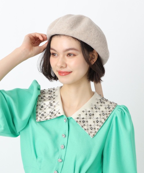 pium 千鳥柄リボンベレー ベレー帽 千鳥柄リボンベレー – pium