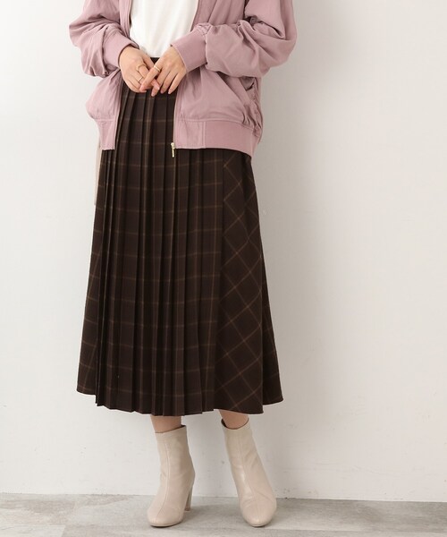 DRESKIP（ドレスキップ）の「◆【大人レトロな気分】チェック柄プリ－ツスカート（スカート・レディース・ベージュ系その他2/ブラック系1/ダークブラウン系1・02/03/04）」の7枚目の写真