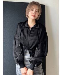 ハイネックオーバードロップブルゾン