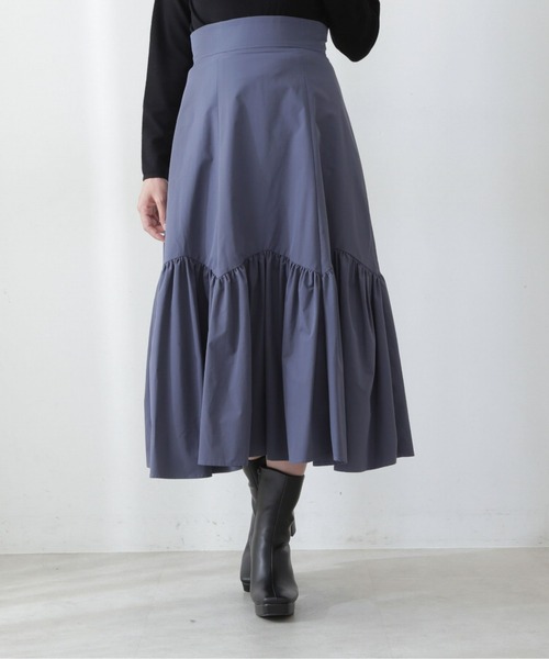 PROPORTION BODY DRESSING（プロポーションボディドレッシング）の「【美人百花11月号タイアップ 休井美郷さん着用商品】タフタギャザースカート / 1212220004（スカート・レディース・ピンク/ブルー系その他/ベージュ・MEDIUM/SMALL）」の9枚目の写真