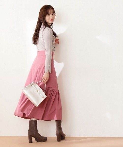 PROPORTION BODY DRESSING（プロポーションボディドレッシング）の「【美人百花11月号タイアップ 休井美郷さん着用商品】タフタギャザースカート / 1212220004（スカート・レディース・ピンク/ブルー系その他/ベージュ・MEDIUM/SMALL）」の13枚目の写真