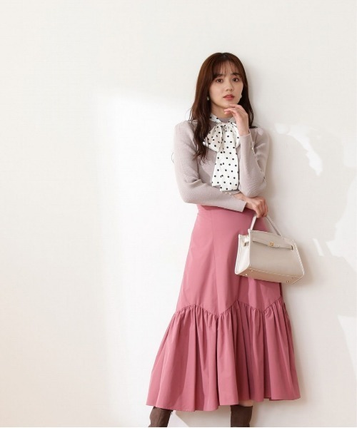 PROPORTION BODY DRESSING（プロポーションボディドレッシング）の「【美人百花11月号タイアップ 休井美郷さん着用商品】タフタギャザースカート / 1212220004（スカート・レディース・ピンク/ブルー系その他/ベージュ・MEDIUM/SMALL）」の15枚目の写真