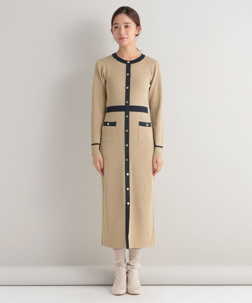 Andemiu（アンデミュウ）の「ハイショクＩラインニットワンピース162161（ワンピース・レディース・ブラック/ベージュ/パープル/ブラウン・FREE）」の12枚目の写真