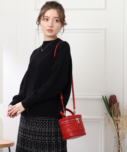 couture brooch（クチュールブローチ）の「◆キルティングバニティバッグ（ショルダーバッグ・レディース・ブラック/アイボリー/レッド系1・00）」の15枚目の写真