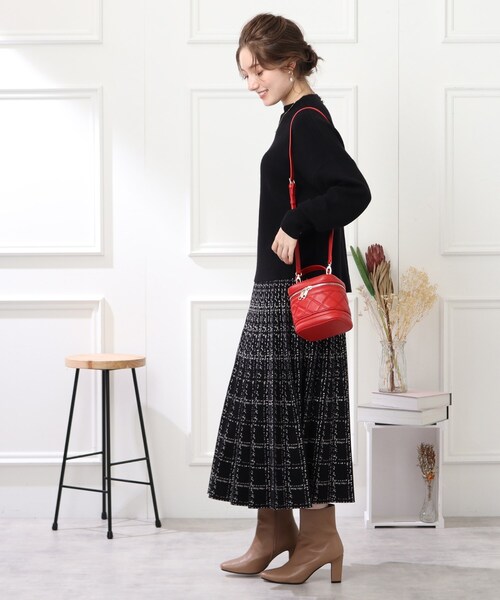 couture brooch（クチュールブローチ）の「◆キルティングバニティバッグ（ショルダーバッグ・レディース・ブラック/アイボリー/レッド系1・00）」の17枚目の写真