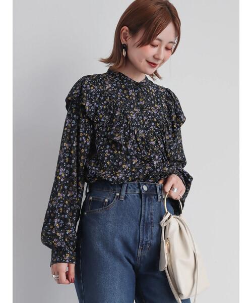 AMERICAN HOLIC（アメリカンホリック）の「Flowerフリル切り替えブラウス（シャツ/ブラウス・レディース・ブラウン/ブラック・M/L）」の9枚目の写真