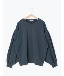 Samansa Mos2 blue | ボリュームスリーブスウェット(Tシャツ/カットソー)