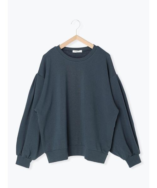 Samansa Mos2 blue（サマンサモスモスブルー）の「ボリュームスリーブスウェット（Tシャツ/カットソー・レディース・ネイビー/サックスブルー/イエロー/モカ・ﾌﾘ-）」の3枚目の写真