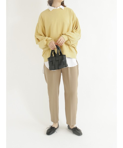 Samansa Mos2 blue（サマンサモスモスブルー）の「ボリュームスリーブスウェット（Tシャツ/カットソー・レディース・ネイビー/サックスブルー/イエロー/モカ・ﾌﾘ-）」の8枚目の写真