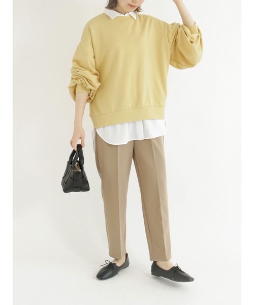 Samansa Mos2 blue（サマンサモスモスブルー）の「ボリュームスリーブスウェット（Tシャツ/カットソー・レディース・ネイビー/サックスブルー/イエロー/モカ・ﾌﾘ-）」の10枚目の写真