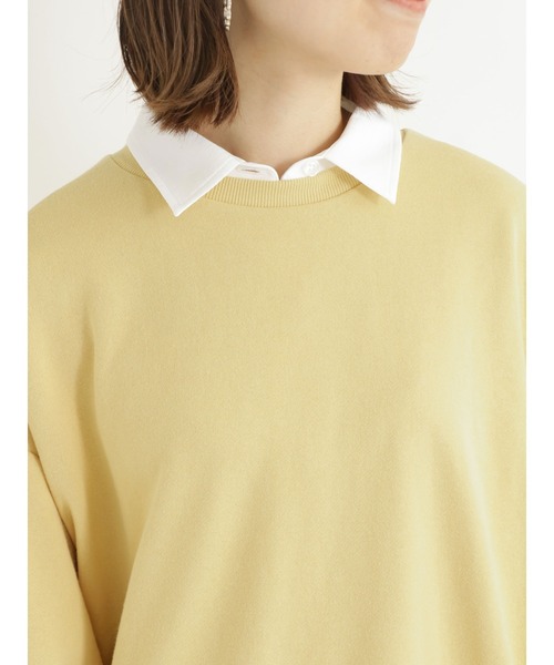 Samansa Mos2 blue（サマンサモスモスブルー）の「ボリュームスリーブスウェット（Tシャツ/カットソー・レディース・ネイビー/サックスブルー/イエロー/モカ・ﾌﾘ-）」の9枚目の写真