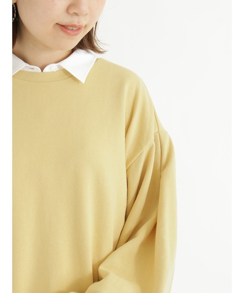 Samansa Mos2 blue（サマンサモスモスブルー）の「ボリュームスリーブスウェット（Tシャツ/カットソー・レディース・ネイビー/サックスブルー/イエロー/モカ・ﾌﾘ-）」の15枚目の写真