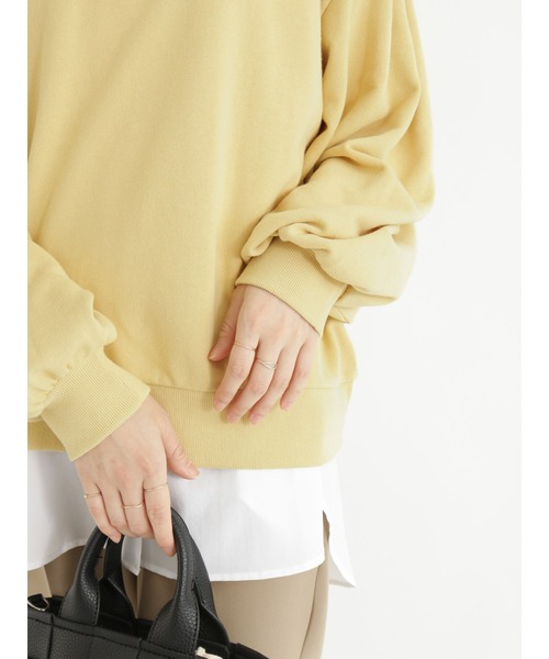 Samansa Mos2 blue（サマンサモスモスブルー）の「ボリュームスリーブスウェット（Tシャツ/カットソー・レディース・ネイビー/サックスブルー/イエロー/モカ・ﾌﾘ-）」の19枚目の写真