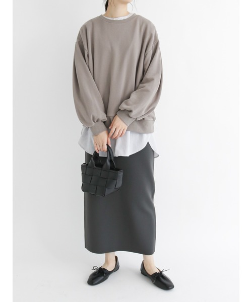 Samansa Mos2 blue（サマンサモスモスブルー）の「ボリュームスリーブスウェット（Tシャツ/カットソー・レディース・ネイビー/サックスブルー/イエロー/モカ・ﾌﾘ-）」の20枚目の写真