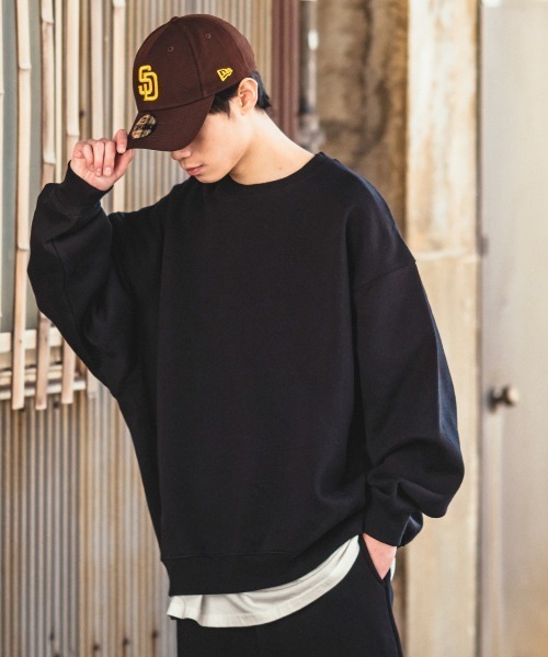 improves(インプローブス)の「【improves】13.4オンス ヘビーウエイト クルーネック 裏起毛 スウェット トレーナー(スウェット・メンズ・ブラック/オートミール・MEDIUM/LARGE/X-LARGE)」の3枚目の写真