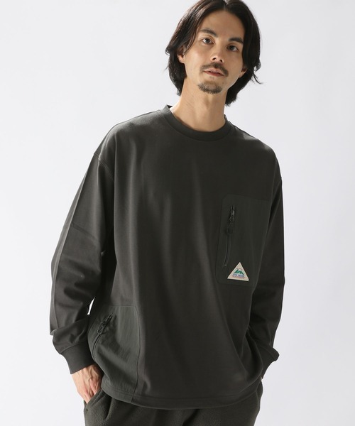 niko and...（ニコアンド）の「[CITY CREEK]異素材ギミックプルオーバー（Tシャツ/カットソー・メンズ・カーキ/チャコール・MEDIUM/LARGE）」の2枚目の写真