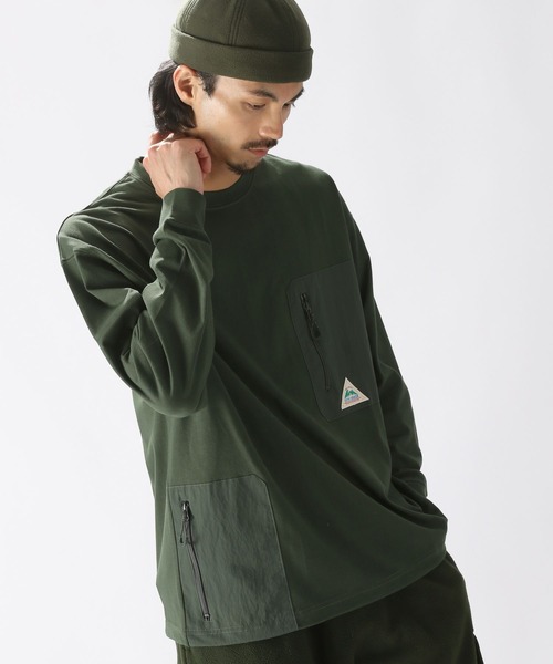 niko and...（ニコアンド）の「[CITY CREEK]異素材ギミックプルオーバー（Tシャツ/カットソー・メンズ・カーキ/チャコール・MEDIUM/LARGE）」の11枚目の写真