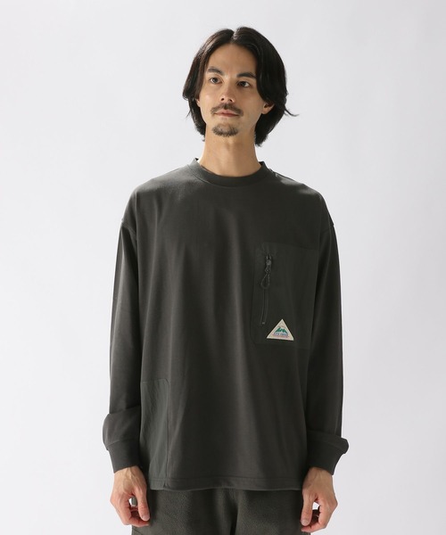 niko and...（ニコアンド）の「[CITY CREEK]異素材ギミックプルオーバー（Tシャツ/カットソー・メンズ・カーキ/チャコール・MEDIUM/LARGE）」の12枚目の写真