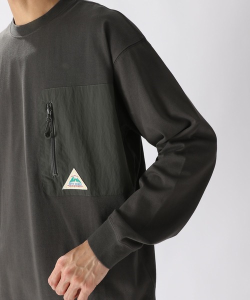 niko and...（ニコアンド）の「[CITY CREEK]異素材ギミックプルオーバー（Tシャツ/カットソー・メンズ・カーキ/チャコール・MEDIUM/LARGE）」の16枚目の写真