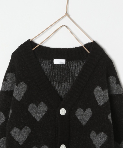 LOWRYS FARM（ローリーズファーム）の「ハートＪＱＢＩＧカーディガン　357628（カーディガン/ボレロ・キッズ・ブラック/ピンク・110cm/120cm/130cm/140cm/150cm）」の8枚目の写真