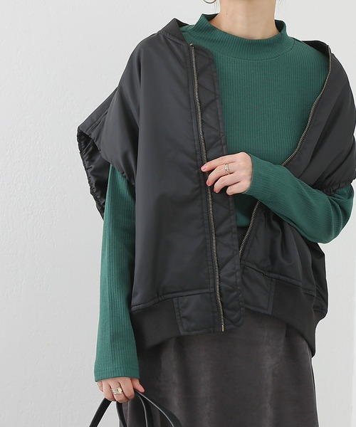 COLONY 2139（コロニートゥーワンスリーナイン）の「リブプチハイネックプルオーバー（Tシャツ/カットソー・レディース・グリーン/オフホワイト/パープル/ブラック/ベージュ・FREE）」の4枚目の写真