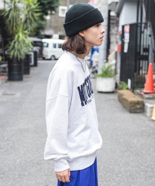 WEGO（ウィゴー）の「WEGO/アクセ付きグラフィックプルオーバー（スウェット・メンズ・マスタード/グレー系その他/ブラック/ホワイト・LARGE/MEDIUM）」の11枚目の写真