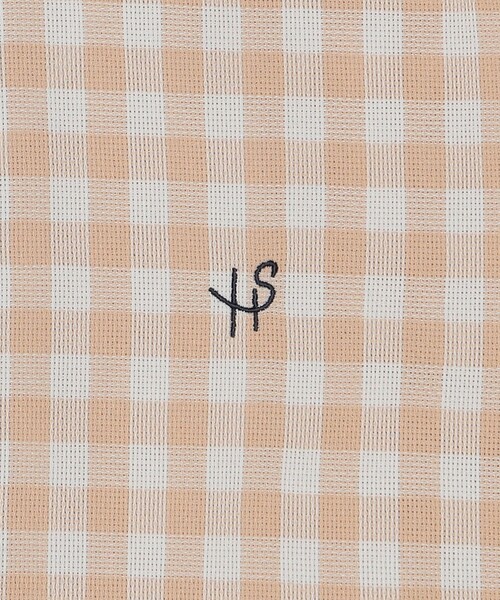 SHIPS（シップス）の「*SHIPS: 防シワ・吸水速乾 Drymix(R) ワンポイント ロゴ ギンガムチェック ボタンダウン パナマ シャツ（シャツ/ブラウス・メンズ・ベージュ/ネイビー/ブルー・SMALL/MEDIUM/LARGE/X-LARGE）」の20枚目の写真