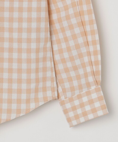 SHIPS（シップス）の「*SHIPS: 防シワ・吸水速乾 Drymix(R) ワンポイント ロゴ ギンガムチェック ボタンダウン パナマ シャツ（シャツ/ブラウス・メンズ・ベージュ/ネイビー/ブルー・SMALL/MEDIUM/LARGE/X-LARGE）」の22枚目の写真