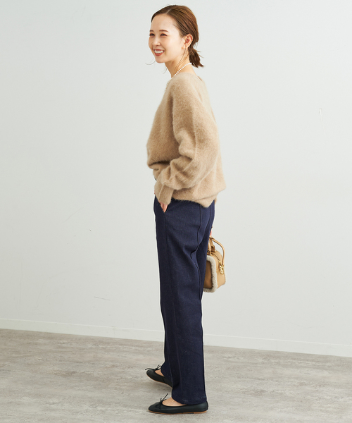 SLOBE IENA（スローブイエナ）の「デニムピンタックパンツ（デニムパンツ・レディース・ネイビー・36/38/40）」の6枚目の写真