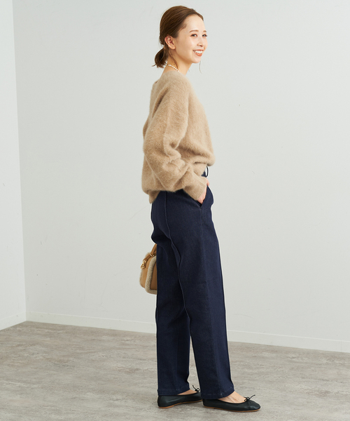 SLOBE IENA（スローブイエナ）の「デニムピンタックパンツ（デニムパンツ・レディース・ネイビー・36/38/40）」の10枚目の写真