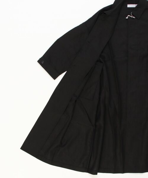 SETTO（セット）の「LEAF COAT：ステンカラーコート（ステンカラーコート・レディース・キナリ/ブラック・M/S/L）」の11枚目の写真