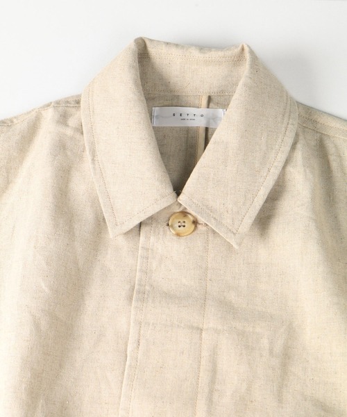 SETTO（セット）の「LEAF COAT：ステンカラーコート（ステンカラーコート・レディース・キナリ/ブラック・M/S/L）」の6枚目の写真