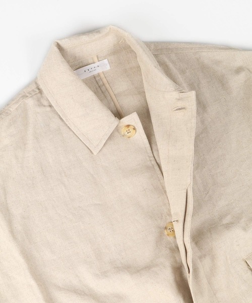 SETTO（セット）の「LEAF COAT：ステンカラーコート（ステンカラーコート・レディース・キナリ/ブラック・M/S/L）」の8枚目の写真